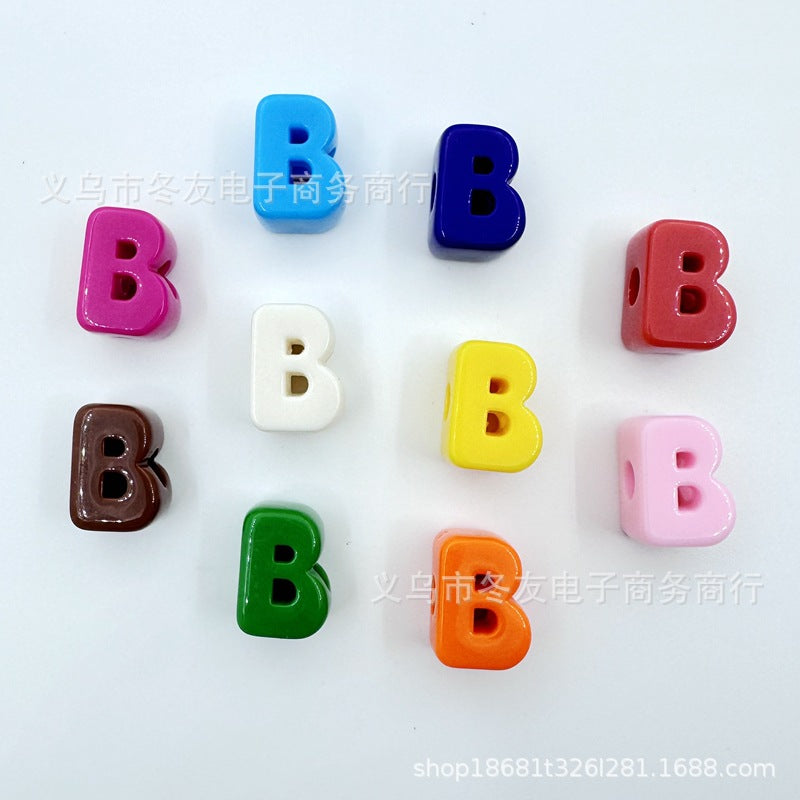 Wholesale  20pcs/pack   Acrylic large-hole letter Letter Beads