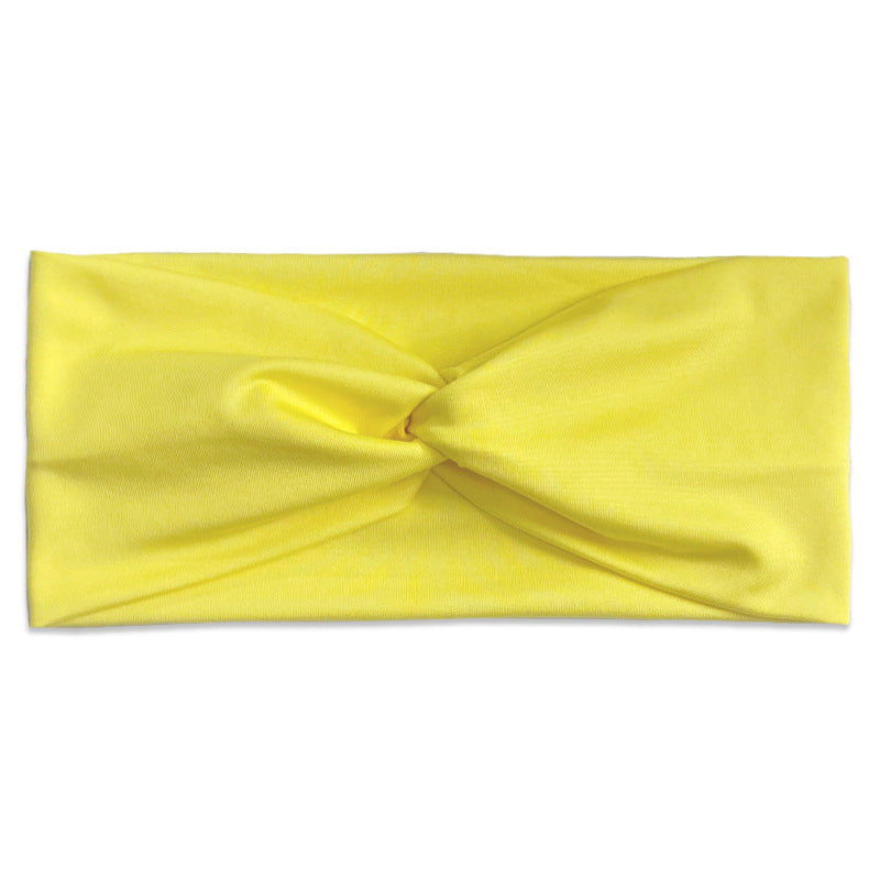 Wholesale Women's Solid Color Cross Hair Band Elastic Wide-brimmed Hair Band Exercise Running Sweat-absorbent Headband