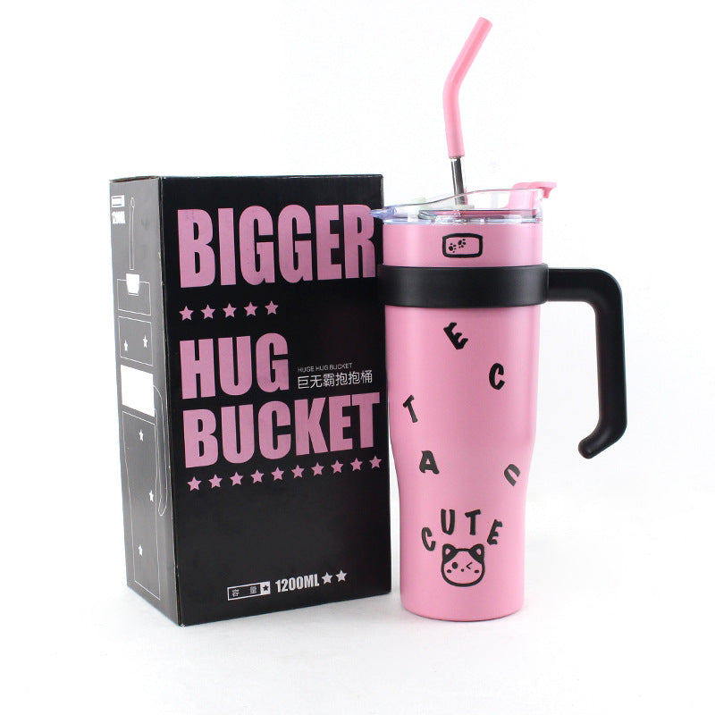 Wholesale Tumbler Stainless Steel Large Capacity Straw Insulation and Cold Ice Bullies Cup