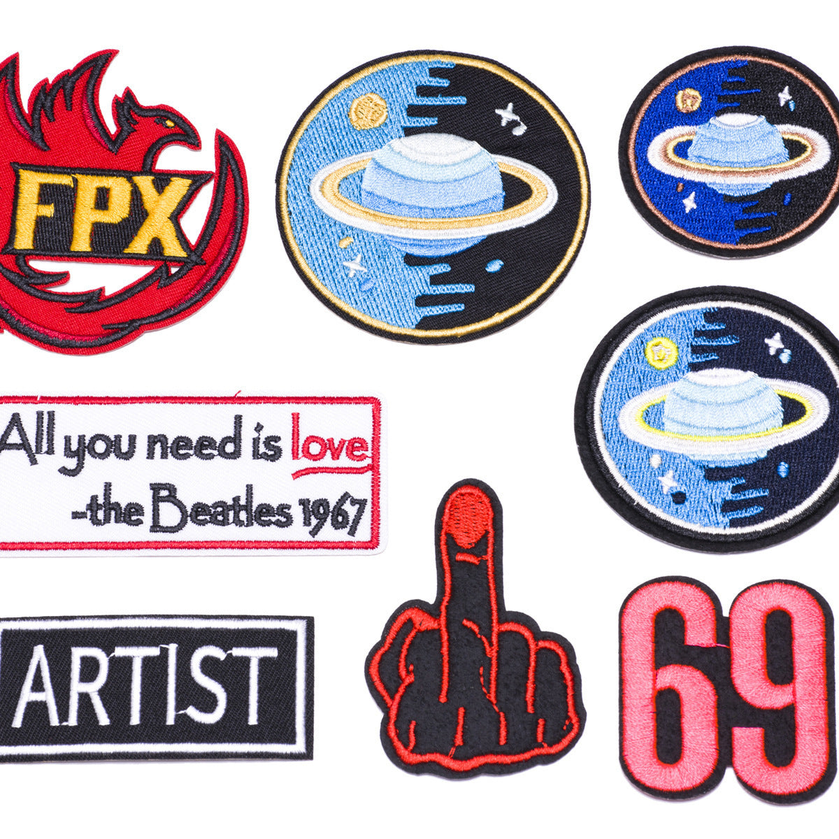 Wholesale 8 Pcs Space Planet Embroidered Cloth Patches Fashion Clothing Decorative Applique Badges Chic DIY Craft Supply Gift Boutique Resale
