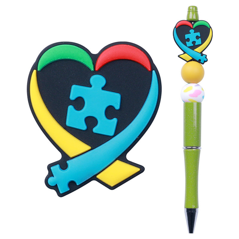 Wholesale 20PCS/PACK Rainbow Puzzle Silicone Beads