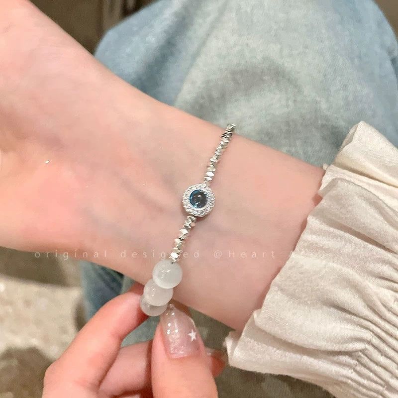 Wholesale Seabed starry sky natural cat's eye stone broken silver beads