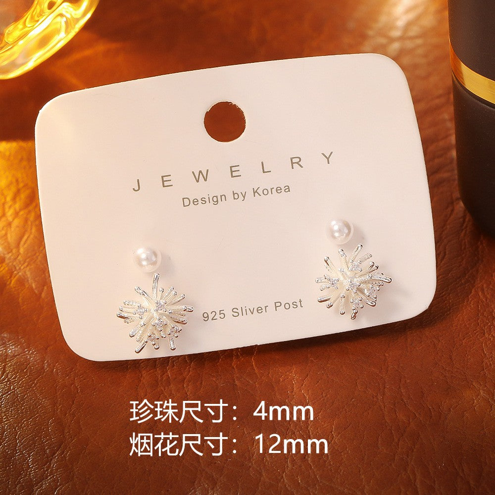 Wholesale Fireworks pearls cat eyes plant studded diamond earrings