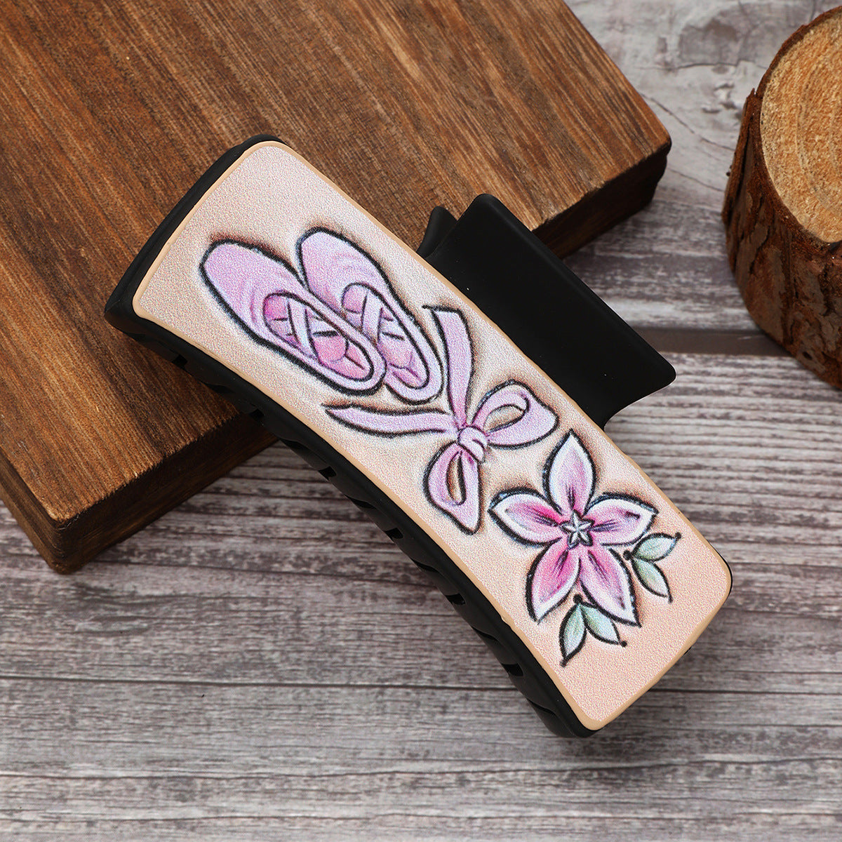 Wholesale Western Cactus Sunflower Faux Leather Hair Claw Clip Fashion Accessory Gift Boutique Resale