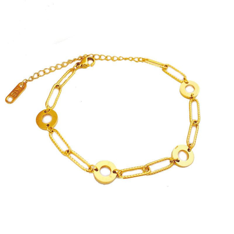 Wholesale Simple Interlocking Titanium Steel Bracelet