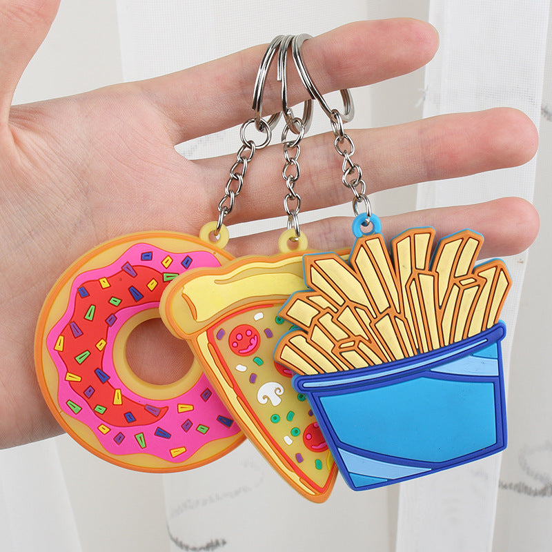 Wholesale Creative French Fries Burger Simulation Food Keychain