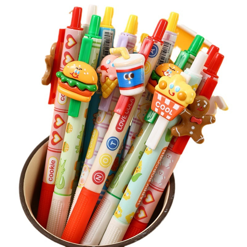 Wholesale Plastic Fun Button Neutral Black Pen