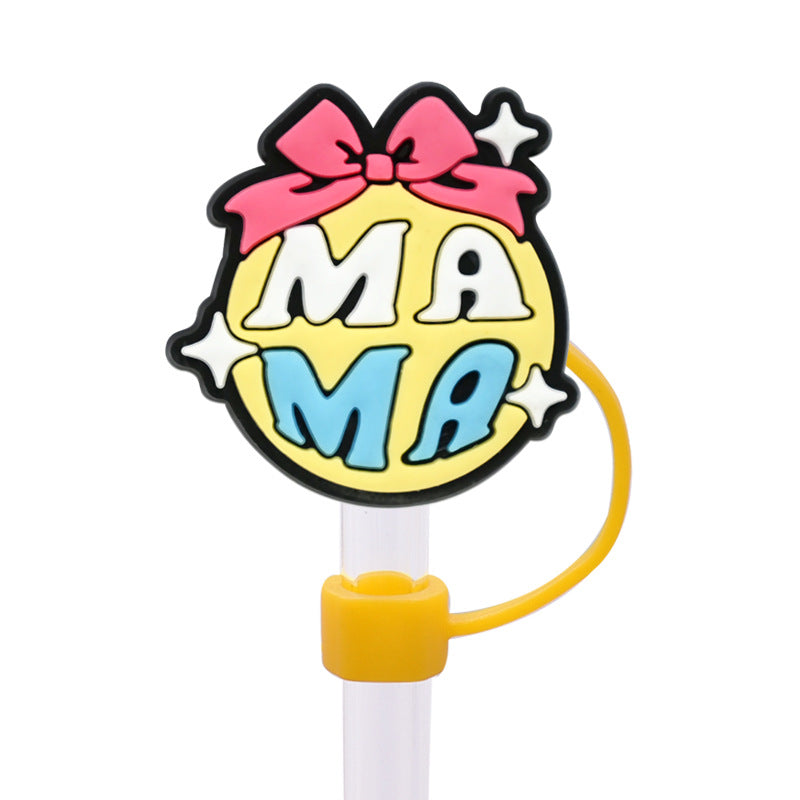 Wholesale  Random 100pcs/pack  Mother' s Day dust plug straw cap   Straw Tube Cap