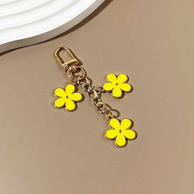 Wholesale color flower keychain creative bag pendant