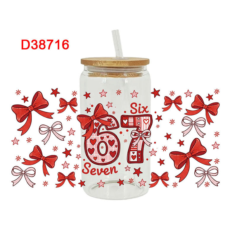 Wholesale UV transfer sticker for glass cups crystal label crystal sticker 16OZ UV DTF WRAPS