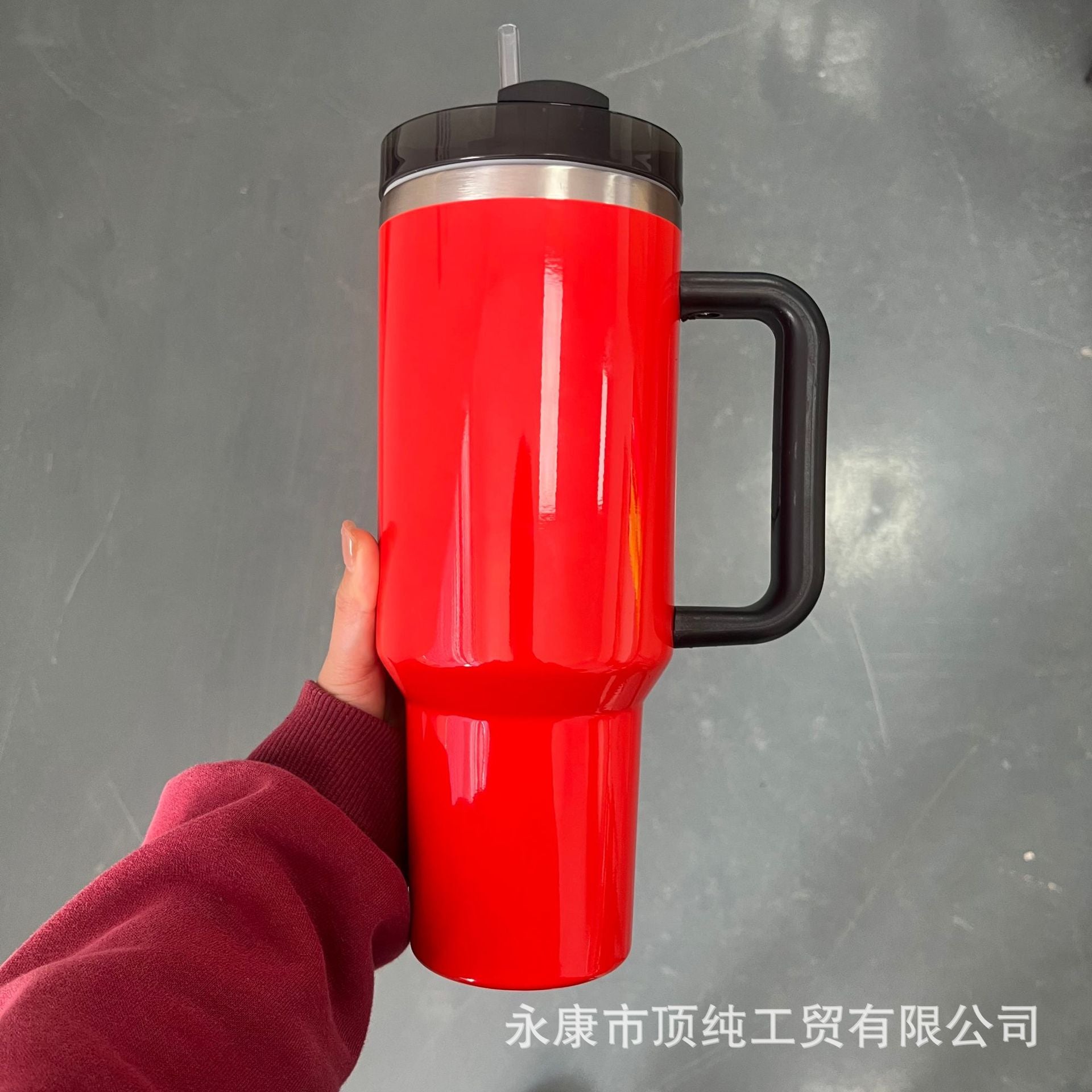 Wholesale 40oz Thermal Sublimation Handle Cup Large Capacity Stainless Steel Straw Ice Cup