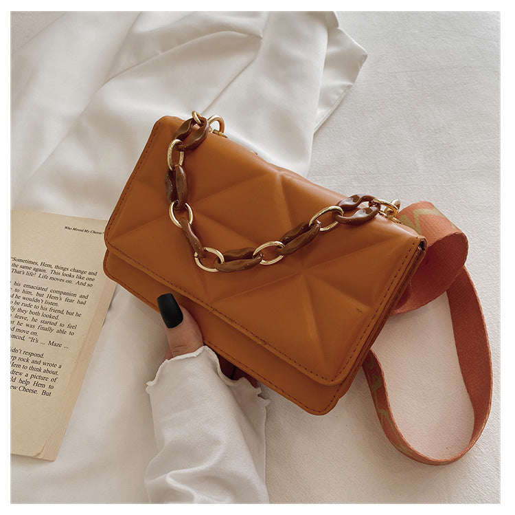 Wholesale PU Broadband Crossbody Shoulder Small Square Bag
