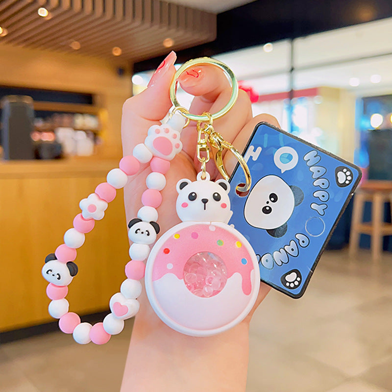 Wholesale Soft Adhesive Cute Panda Donut Fragrant Beads Keychain