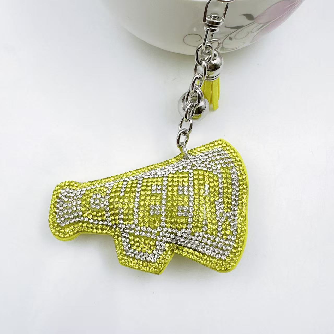 Wholesale  Velvet Hot Diamond Letter Cheer Keychain