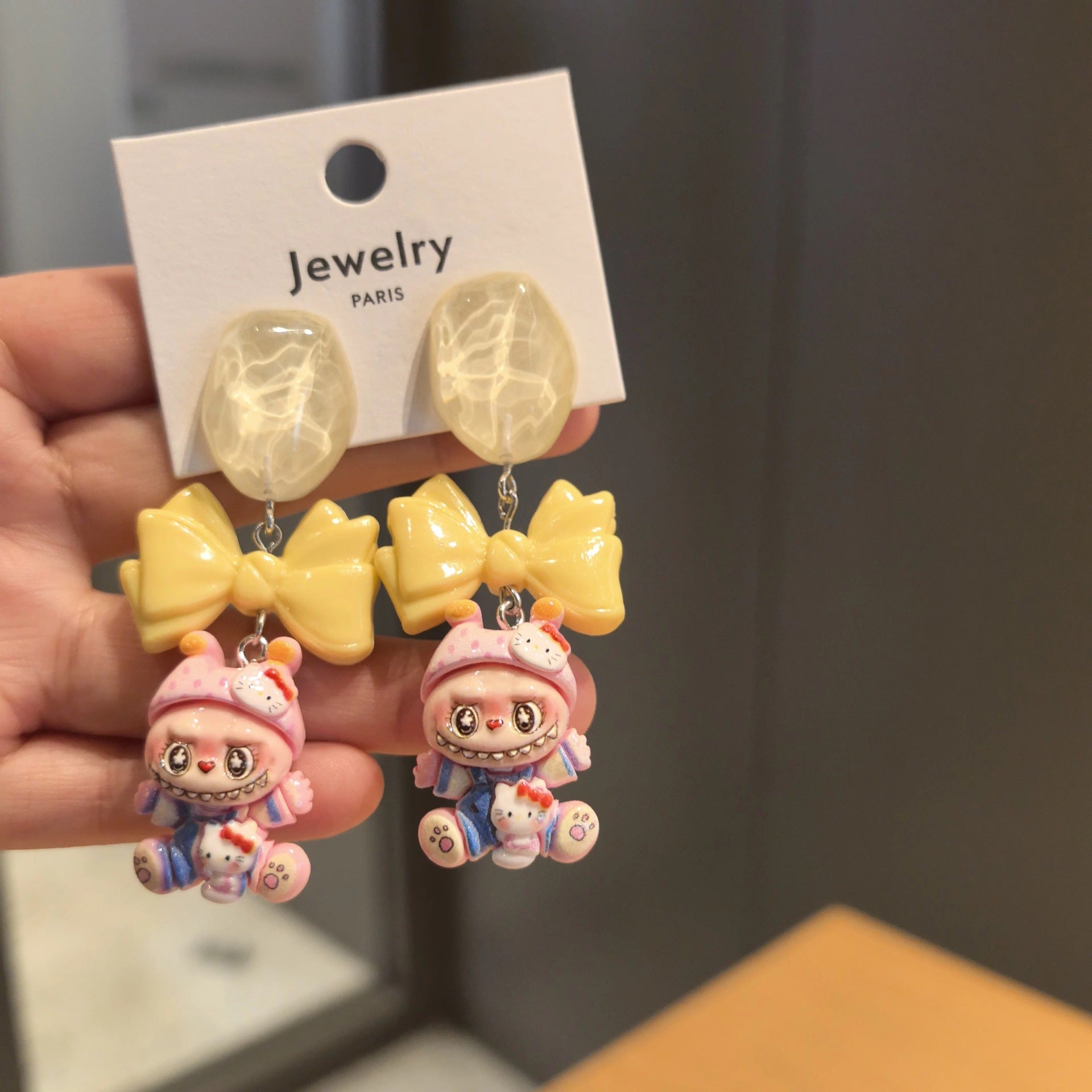 Wholesale  Cartoon Big Mouth Chichila Bubu 925 Silver Needle Earrings