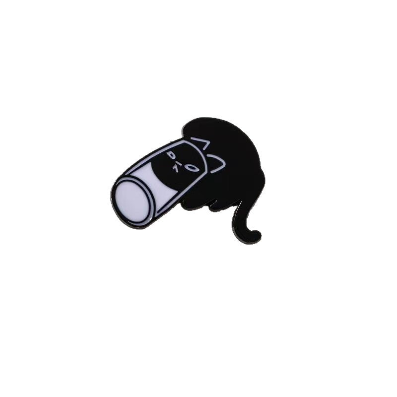 Wholesale Cartoon Little Black Cat Black Kitten Brooch