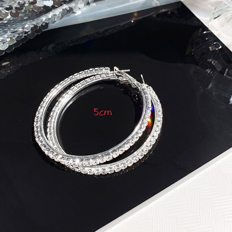 Wholesale Diamond Large Hoop Earrings Exaggerated Earrings