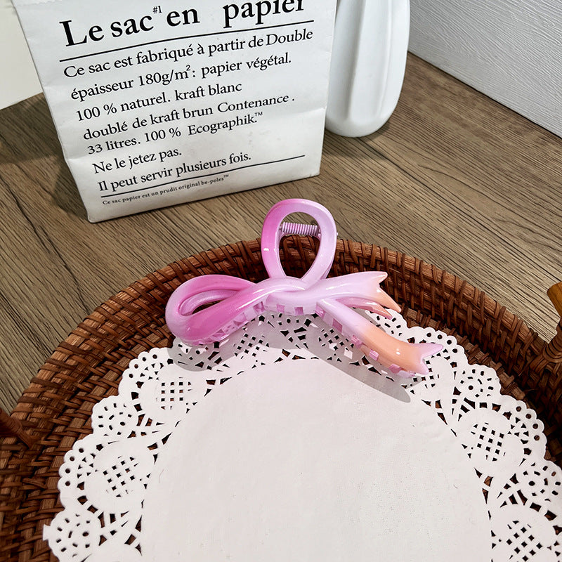 Wholesale Gradient Bow Hairpin Shark Grip Clip