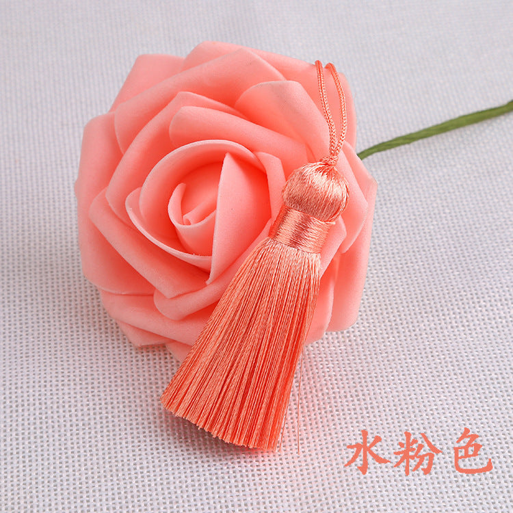 Wholesale 8CM Short Fat Vertical Ice Silk Small Tassel Hanging Ear Pendant