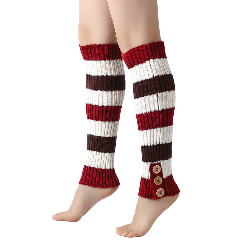 Wholesale Autumn and Winter Warm Cover Long Boot Cover Pile Socks Warm Foot Cover JK Socks Button Socks