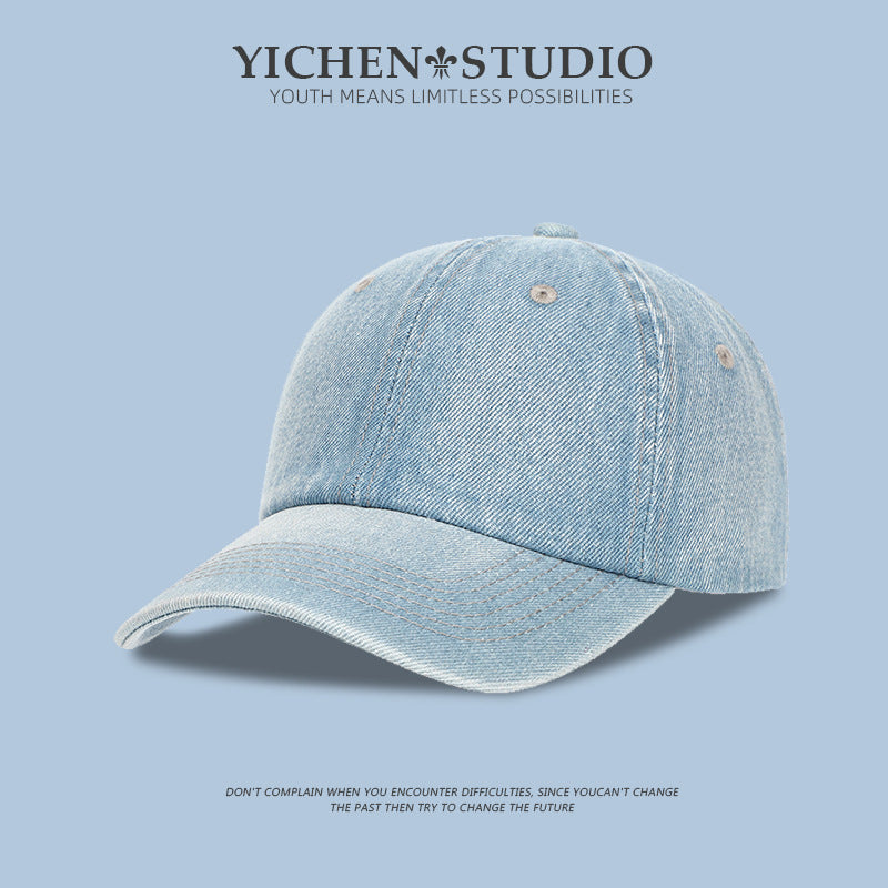 Wholesale Denim blue round top outdoor breathable sun protection baseball cap