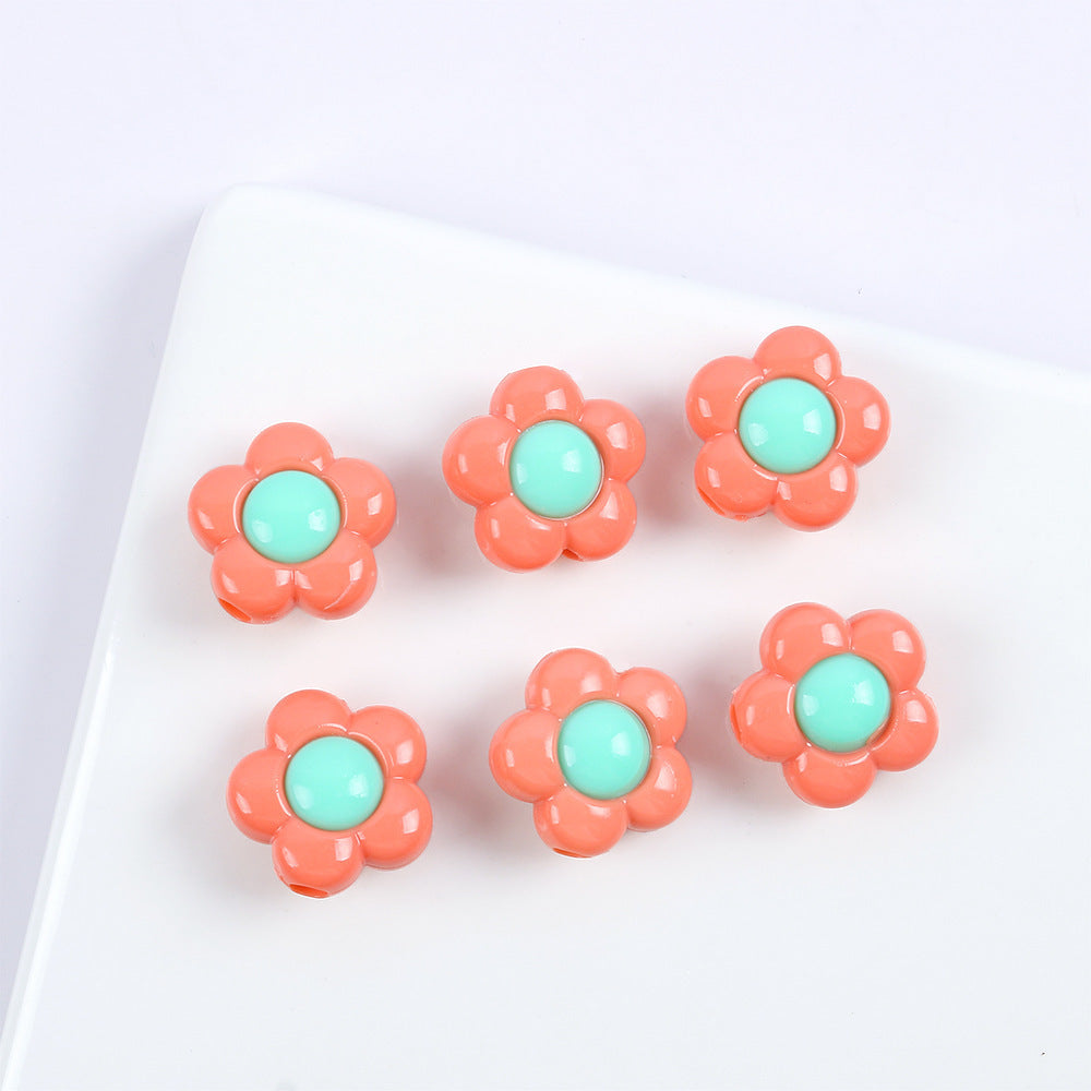 Wholesale 10pcs Acrylic Color Matching Plum Blossom Beads