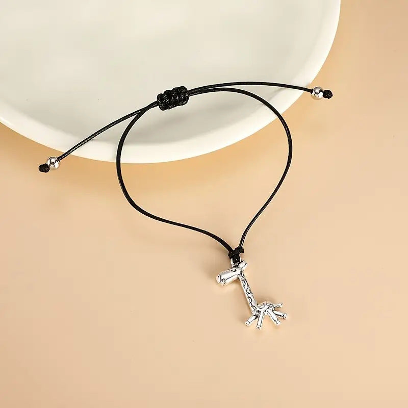 Wholesale Animal alloy pendant with adjustable hand woven bracelet