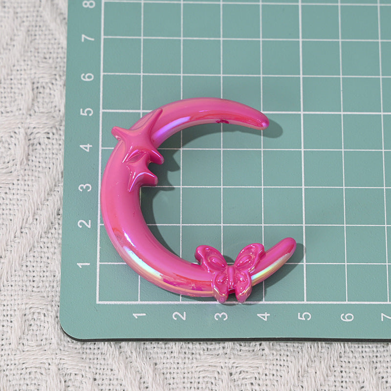 Wholesale 5pcs/pack Moon-shaped butterfly beads, handmade loose beads