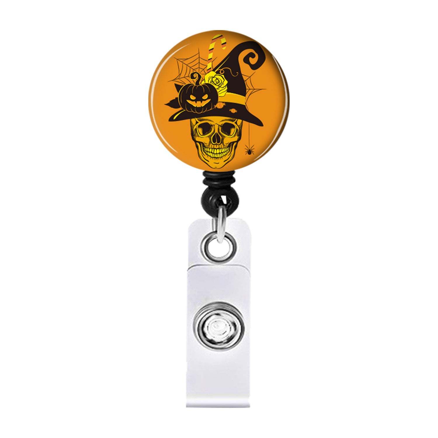Wholesale Badge Reels ABS Halloween Candy Ghost Cat Retractable Keychain