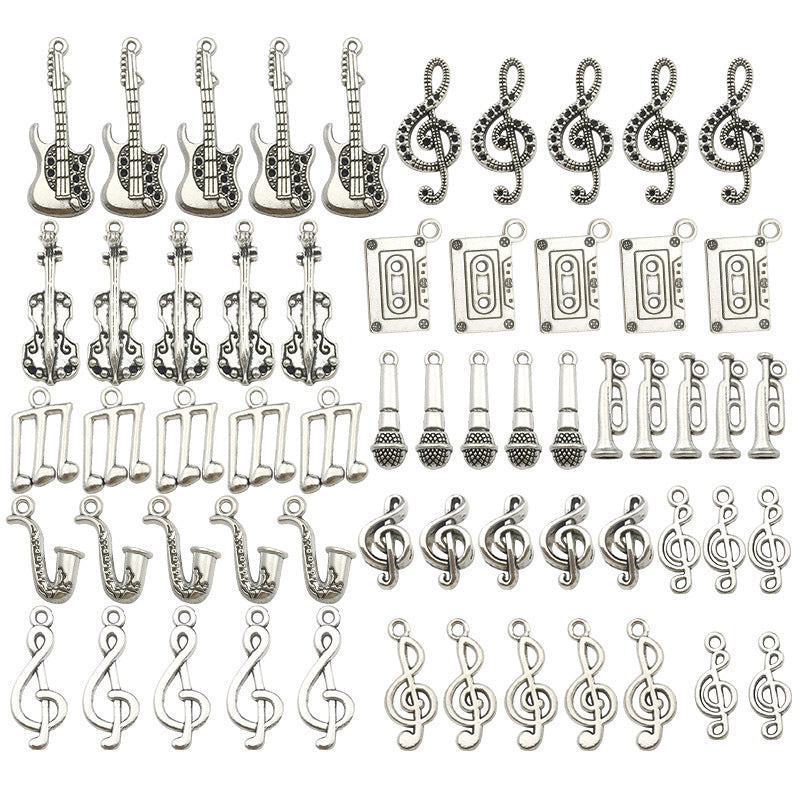 Wholesale 1 New Antique Silver Alloy Simulation Guitar Music Note DIY Pendant