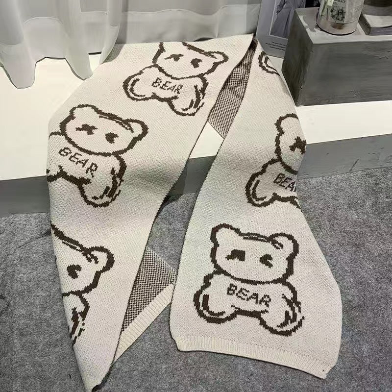 Wholesale Winter Thickened Imitation Cashmere Bear Scarves