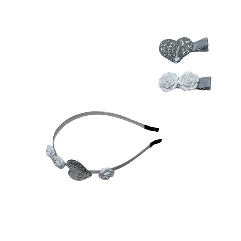 Wholesale Resin Valentine's Day love pink five-pointed star dress headband headdress set