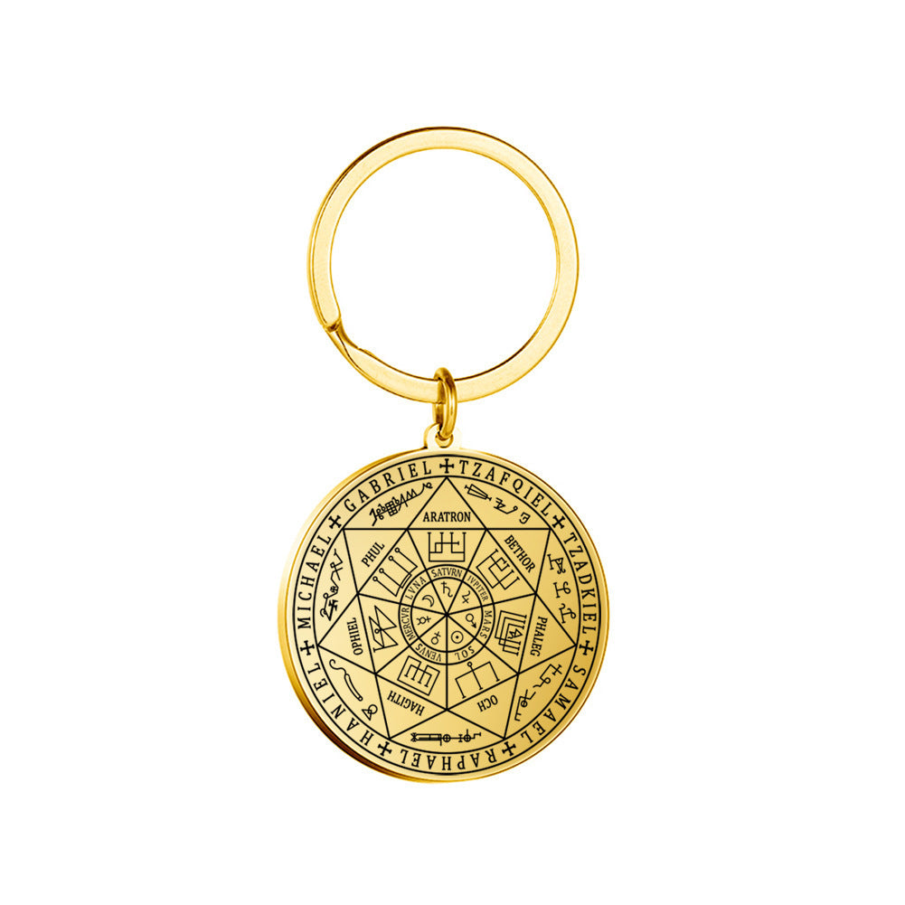 Wholesale Seven Angels Magic Array Pendant Stainless Steel Keychain