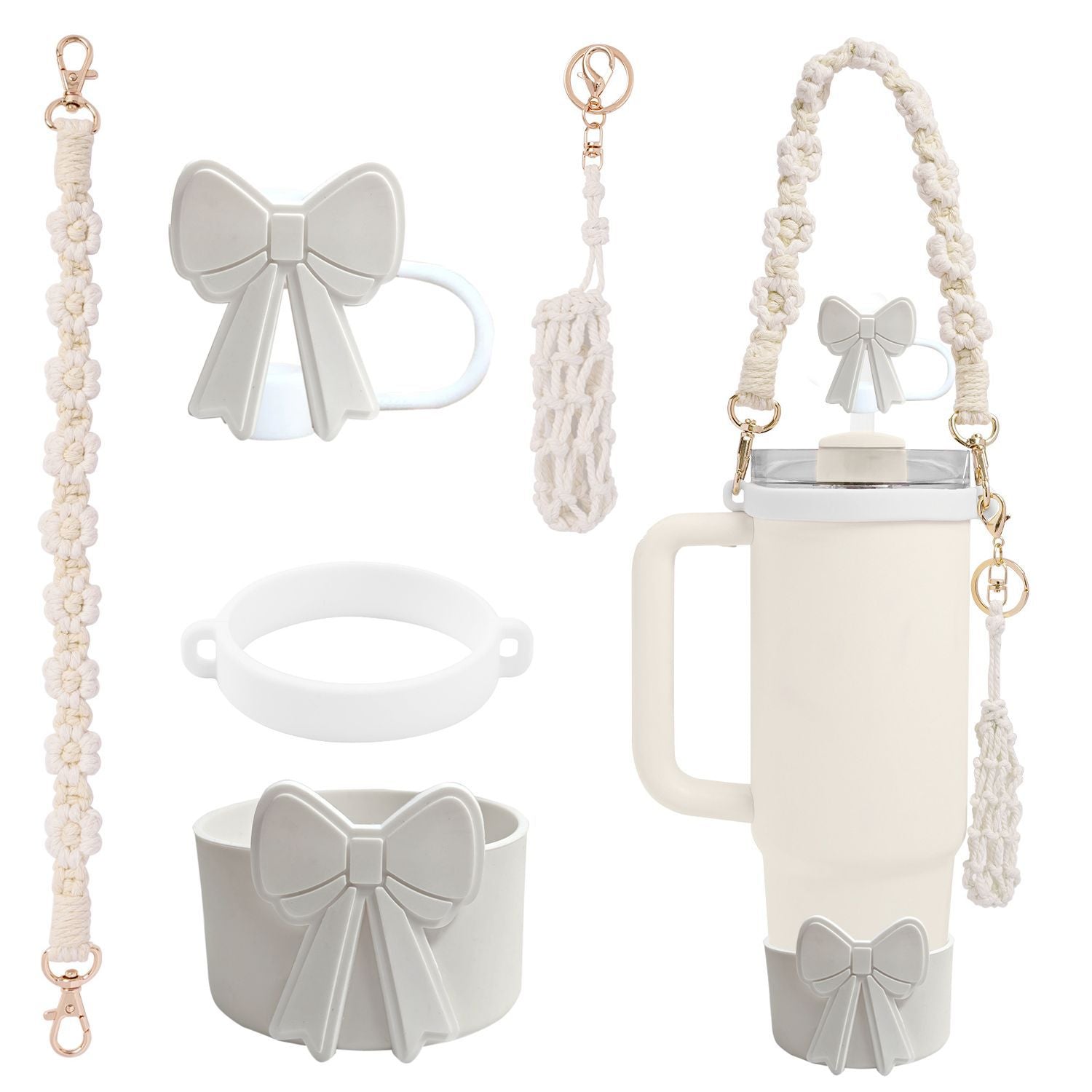 Wholesale Cup cover straw cap keychain plush elf cup accessories