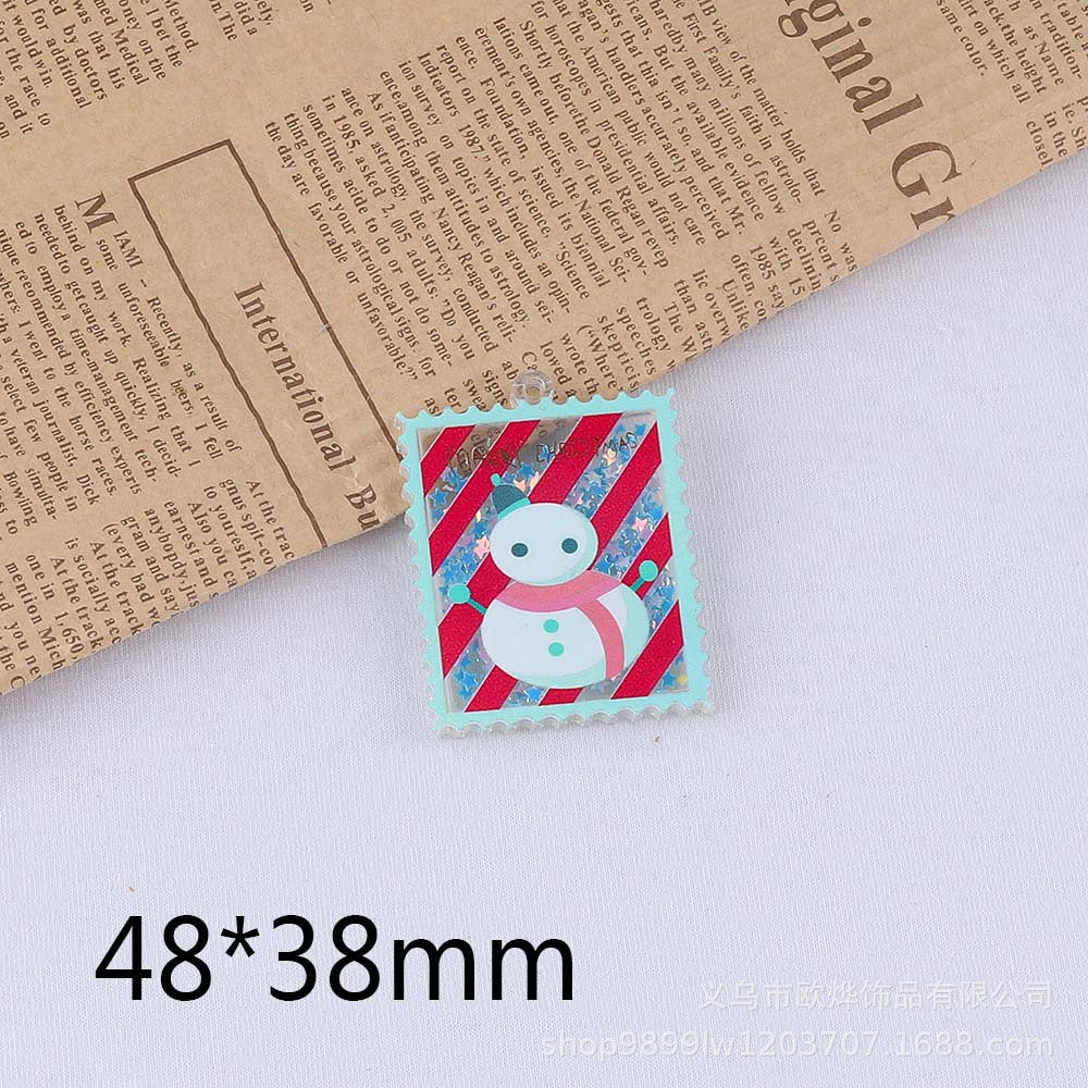 Wholesale 10pcs Cartoon Christmas Cube Hot Pot Quicksand Ornament Accessories DIY Patch FlatBack