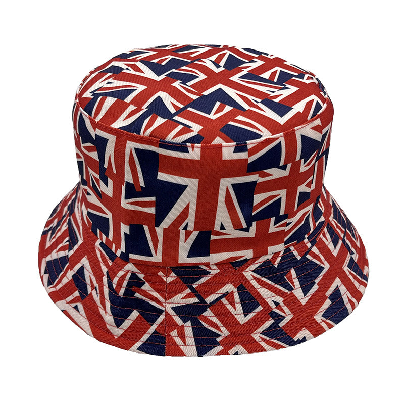 Wholesale of British Flag Printed Polyester Fisherman Hats