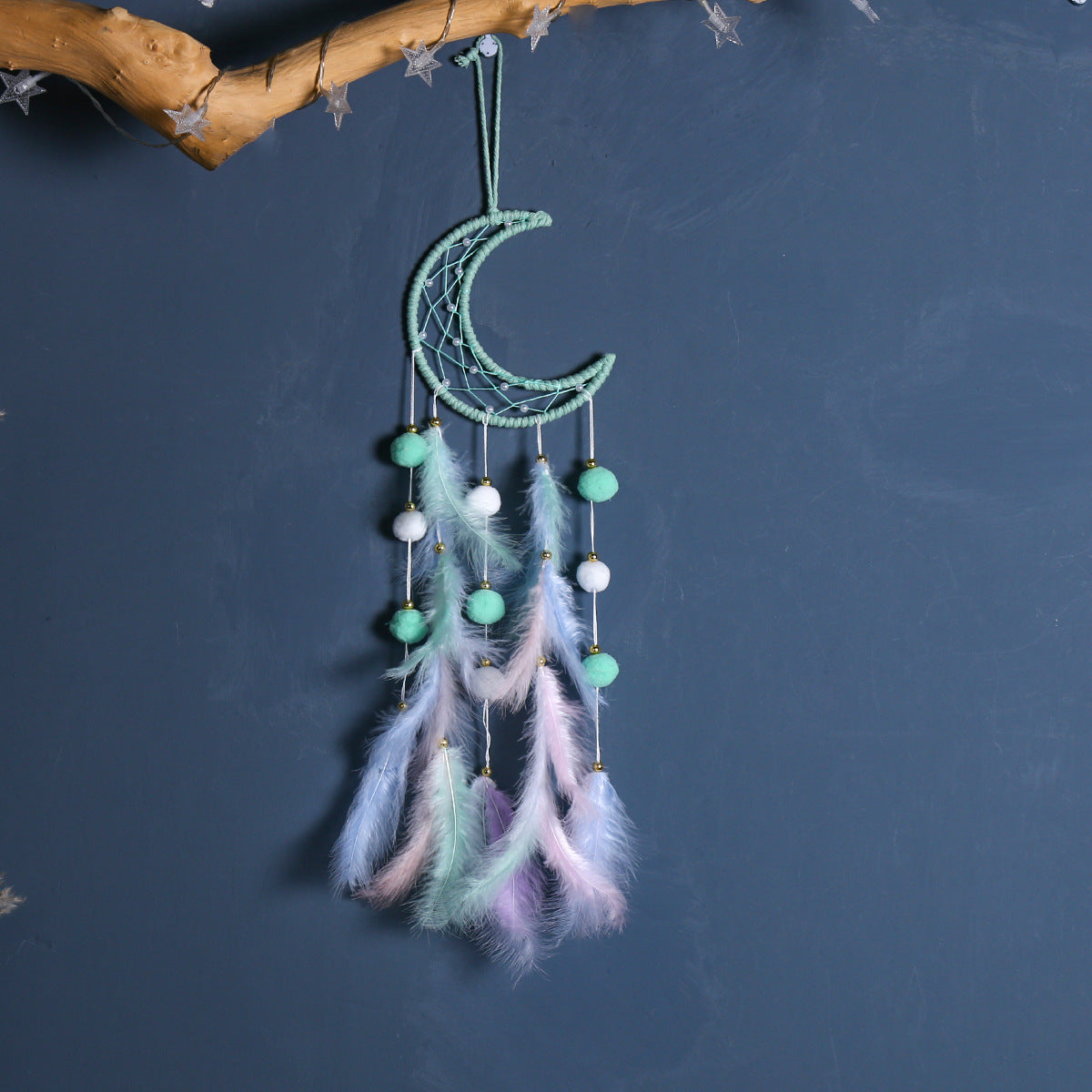Wholesale Girly Handmade Dream Catcher Pendant Feather Woven Pendant Cute Dream Catcher