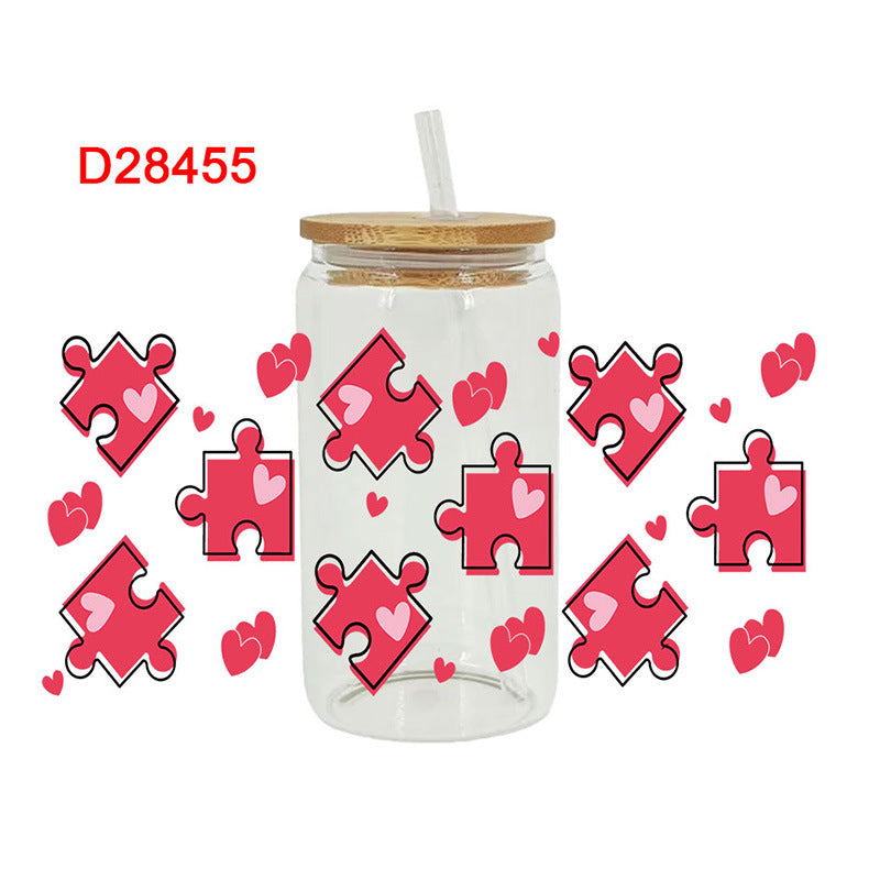 Wholesale Pink calf 16oz Cup UV DTF Wraps