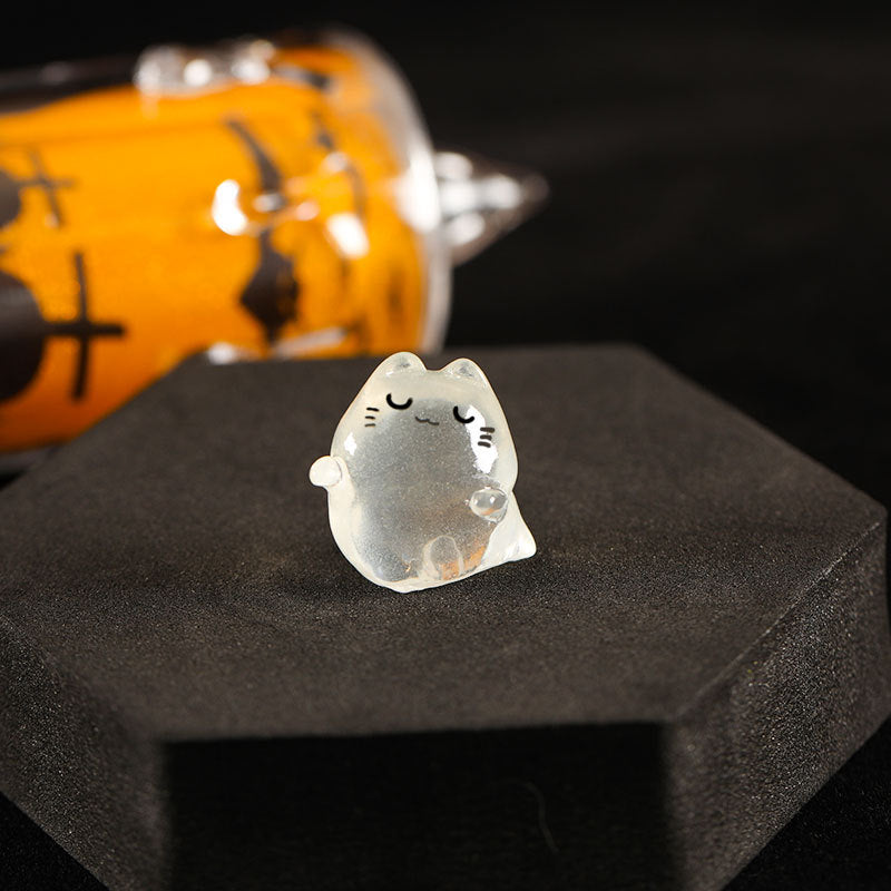 Wholesale Cute Resin  Ghost Cat Figurine – Glow-in-the-Dark DIY Pendant for Home Decor,  Party Gift,  Craft Supply