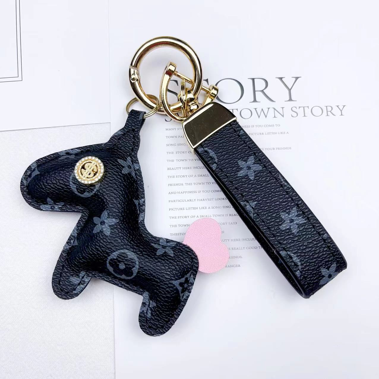 Wholesale USD Horse PU Leather Creative Car Pendant Pattern Pony Keychains