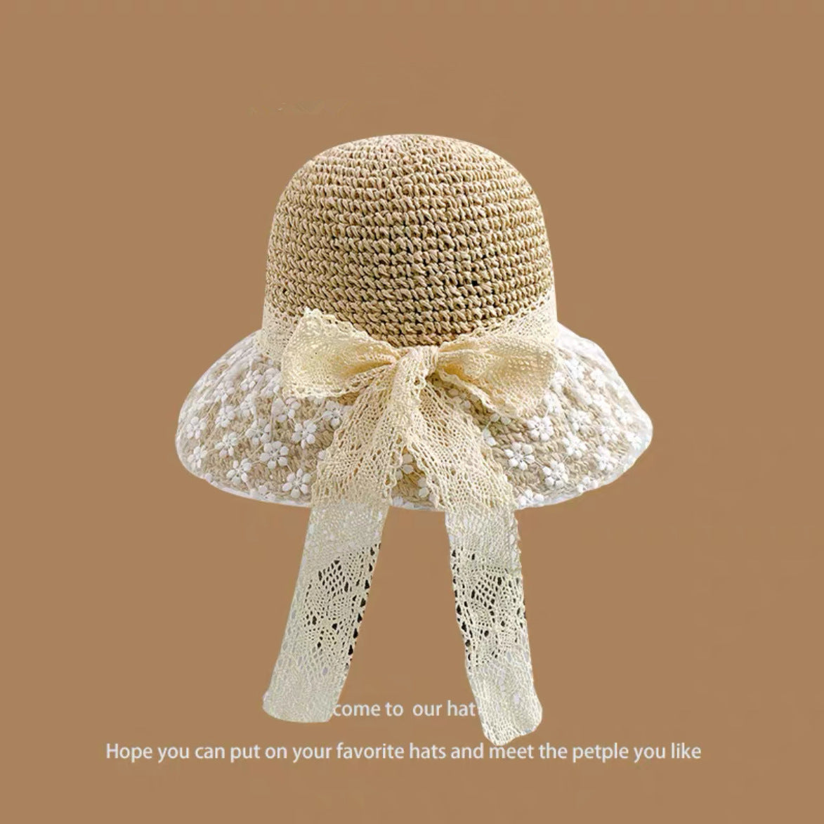 Wholesale Sweet Sunscreen Fisherman's Hat with Big Eaves and Small Woven Straw Hats