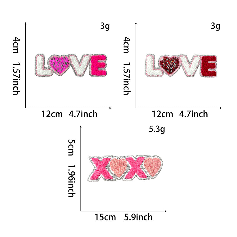 Wholesale Valentine' s Day LOVE 15cm Towel  Cloth DIY Patches
