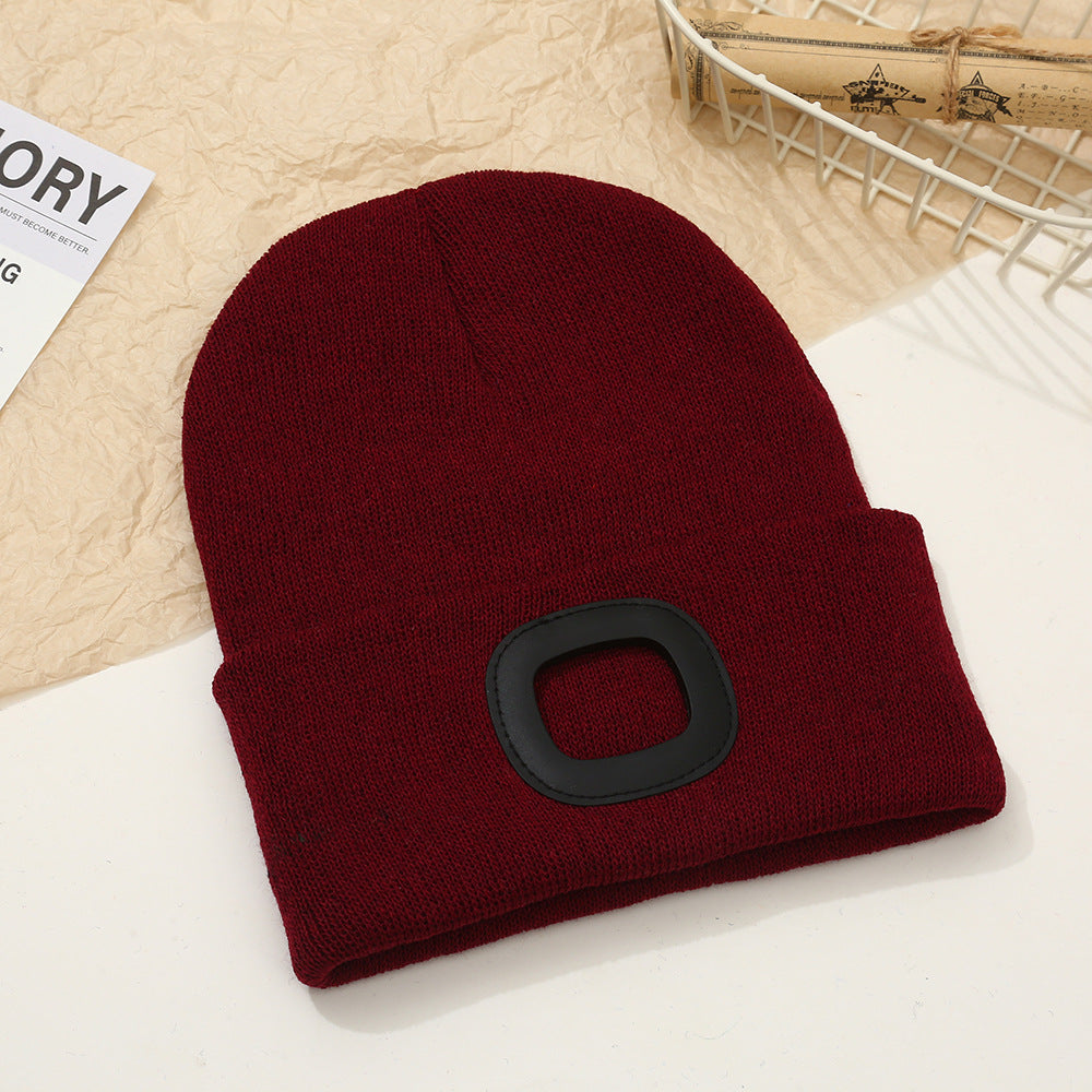 Wholesale Outdoor Windproof Earmuffs Night Riding Light Knitted Hat