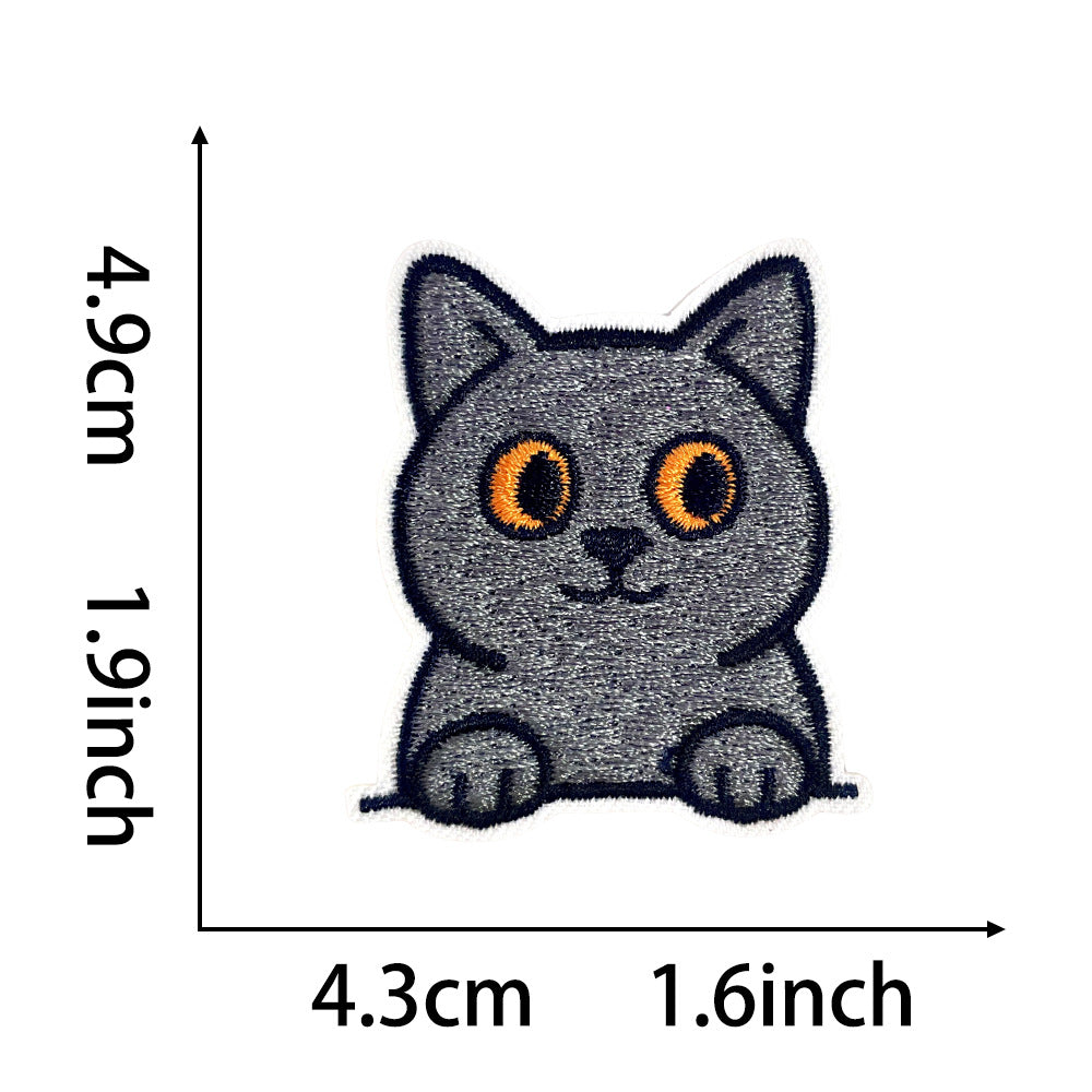 Wholesale 10Pc Cute Cat Embroidery Patches Iron On Adhesive Appliques With Fun Cat Expressions For Coats And Casual Decor OLY Exclusive