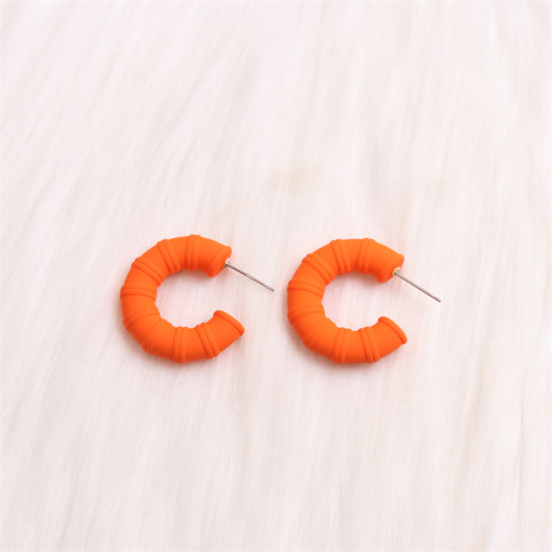 Wholesale Colorful Bamboo C-ring Acrylic Earrings