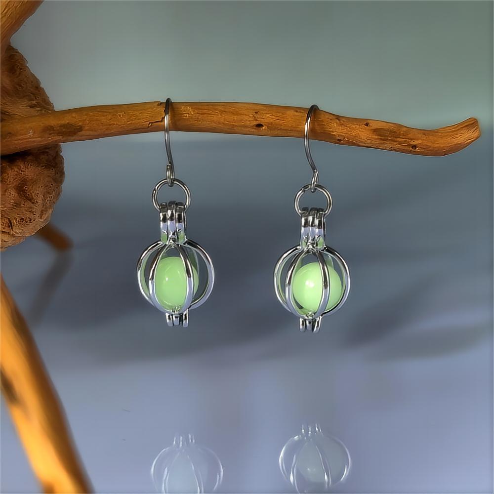 Wholesale Halloween hollow pumpkin luminous earrings