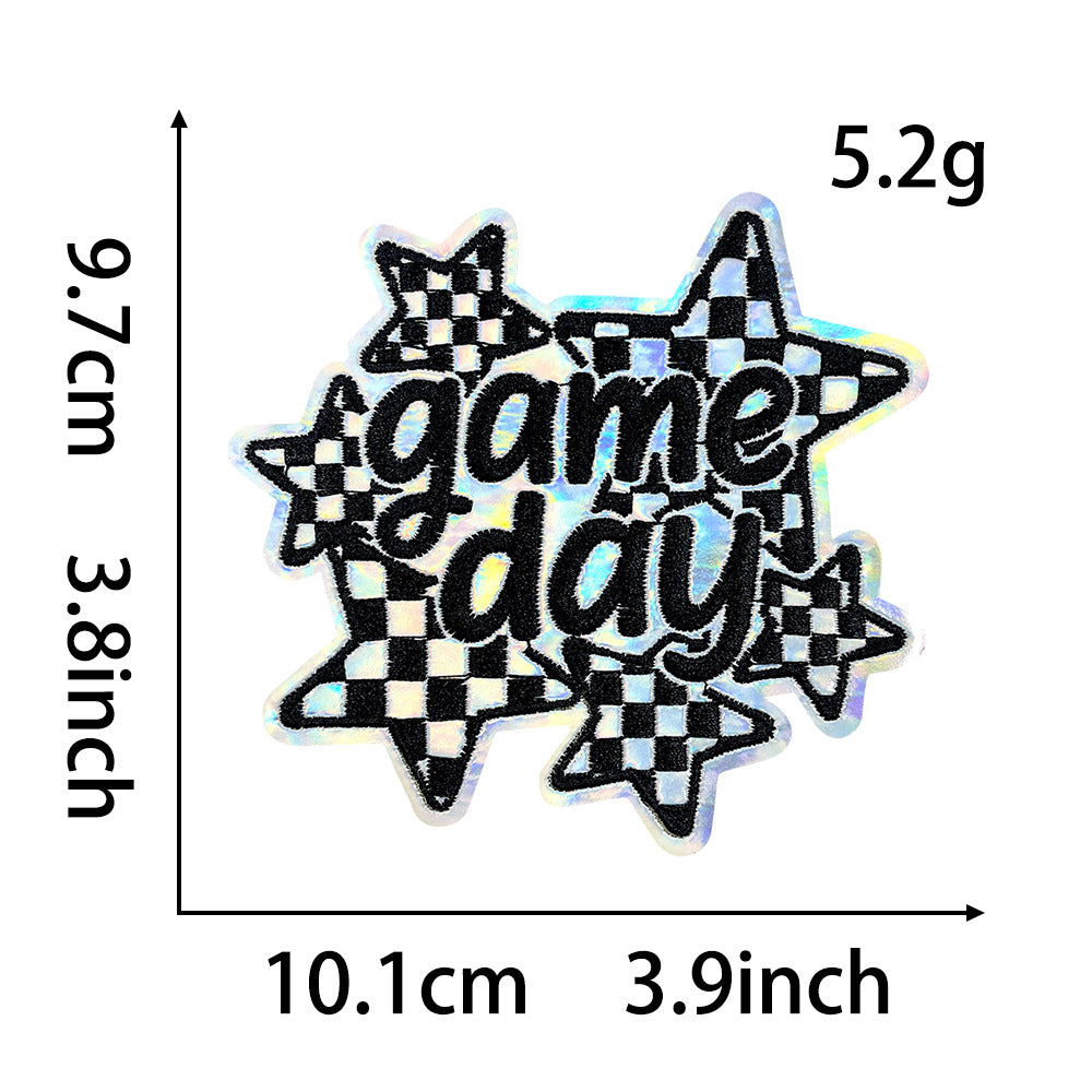 Wholesale Polyester Iron On Embroidered Patch Rugby Design DIY Badge For Shoes And Hats Casual Craft Supply