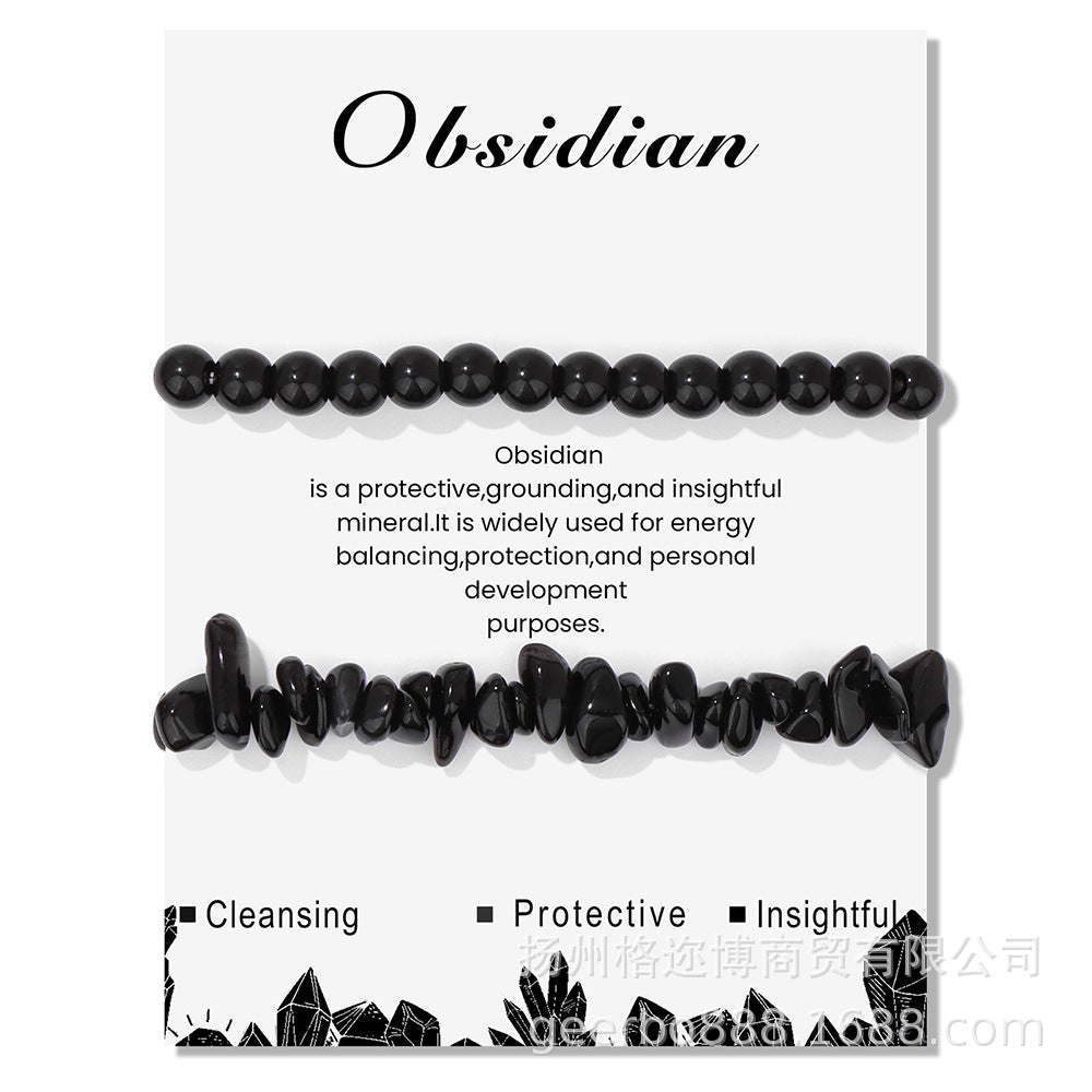 Wholesale Natural Stone Card Gravel Double Layer Bracelet