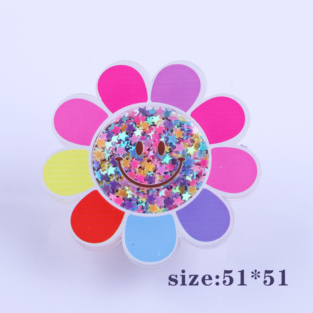 Wholesale 10pcs/pack  Cartoon quicksand Acrylic Flatback