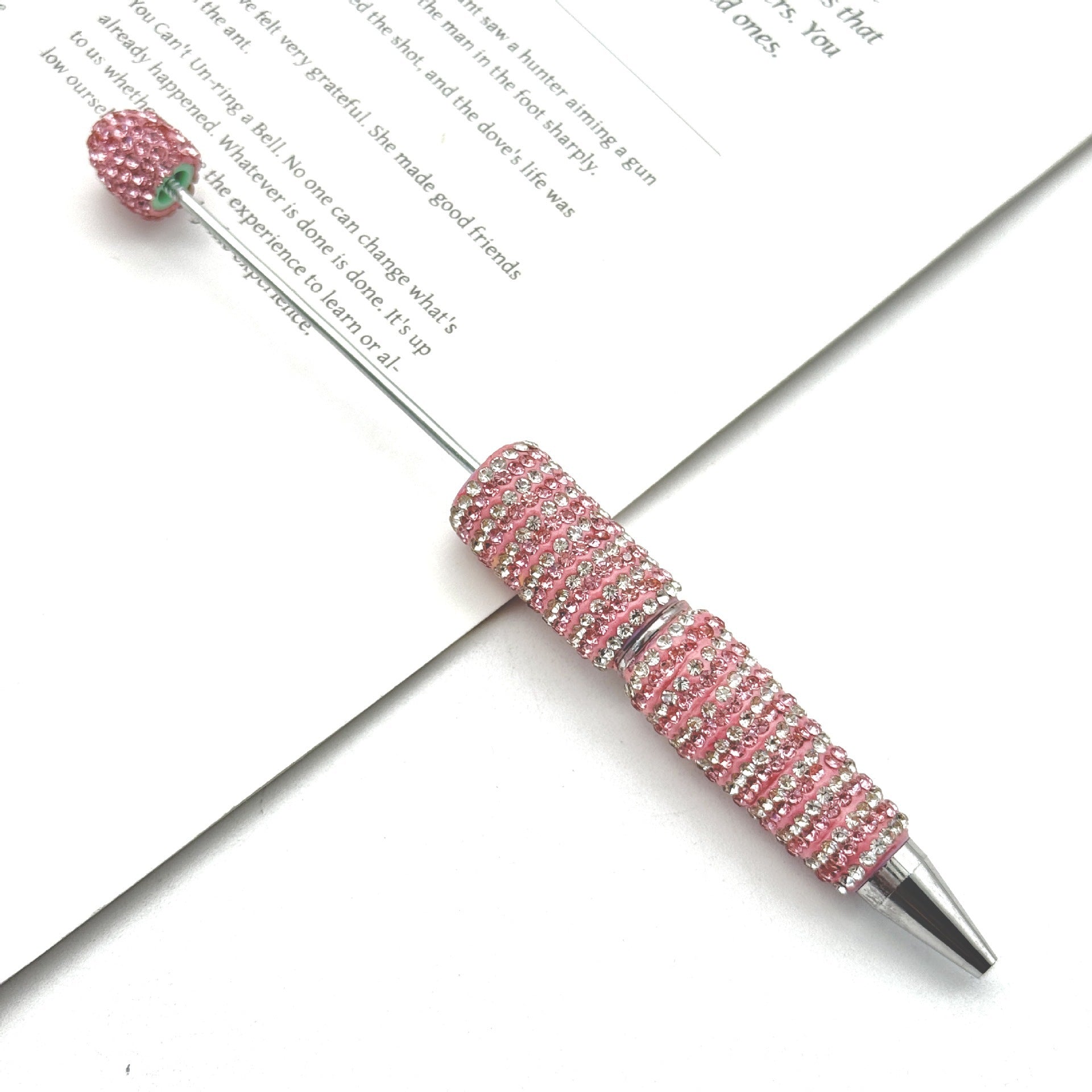 Wholesale Circular Textured Spiral Adorned Full Diamond-like Fancy Beadable Pens